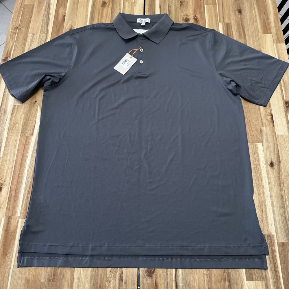Peter Millar Polo Mens XL Gray Summer Comfort Crown Sport Synovus Logo NWT